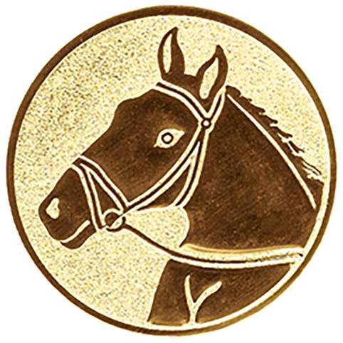 Emblem Pferdekopf (50mm Gold)