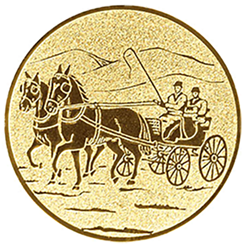 Emblem Pferdekutsche (50mm Gold)