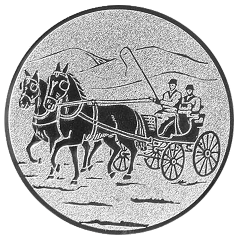 Emblem Pferdekutsche (50mm Silber)
