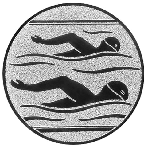 Emblem Schwimmen  (25mm Silber)