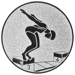 Emblem Schwimmen  (25mm Silber)