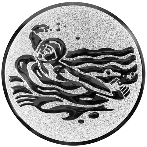 Emblem Schwimmen Schmetterling (25mm Silber)