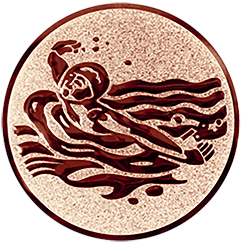 Emblem Schwimmen Schmetterling (25mm Bronze)