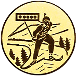 Emblem Ski Biathlon (25mm Gold)