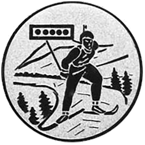 Emblem Ski Biathlon (50mm Silber)