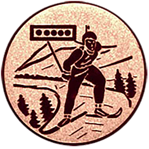 Emblem Ski Biathlon   (50mm Bronze)