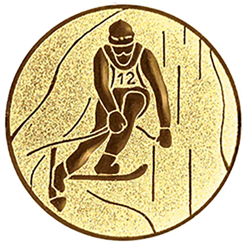 Emblem Ski Slalom (50mm Gold)