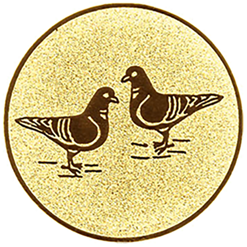 Emblem Tauben (50mm Gold)