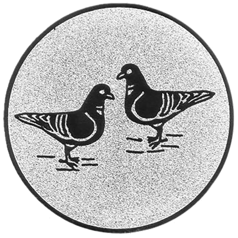 Emblem Tauben (50mm Silber)