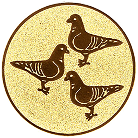 Emblem Tauben (50mm Gold)