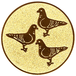 Emblem Tauben (25mm Gold)