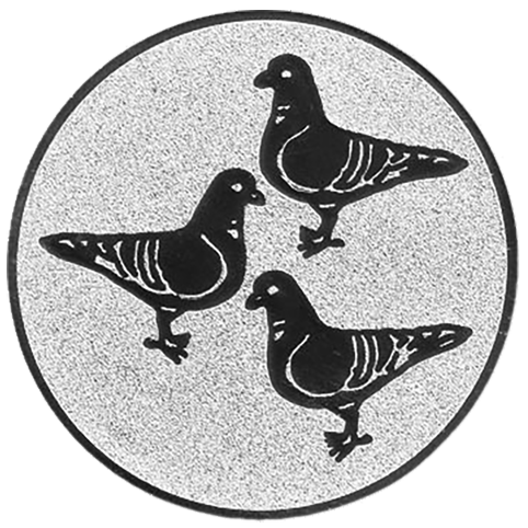 Emblem Tauben (50mm Silber)