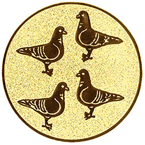 Emblem Tauben (50mm Gold)
