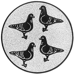 Emblem Tauben (25mm Silber)