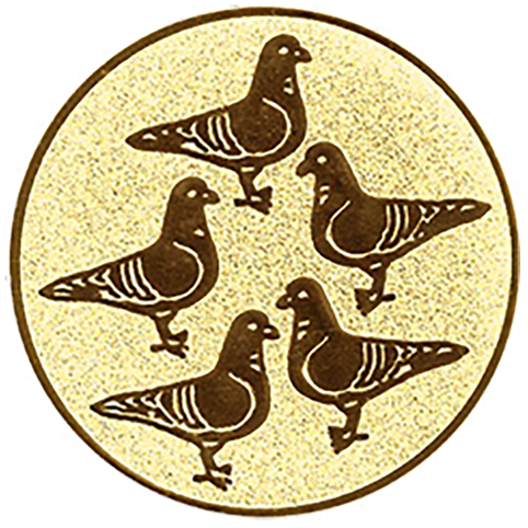 Emblem Tauben (50mm Gold)