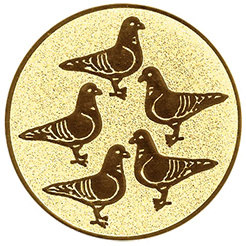 Emblem Tauben (25mm Gold)