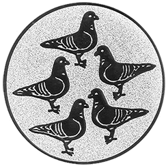 Emblem Tauben (25mm Silber)