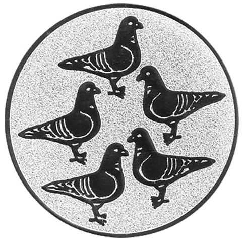 Emblem Tauben (50mm Silber)