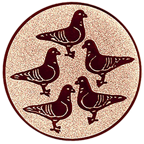 Emblem Tauben (50mm Bronze)