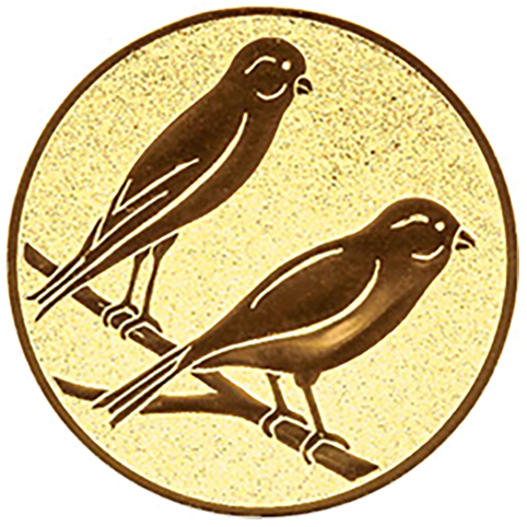 Emblem Vögel Kanarien (50mm Gold)