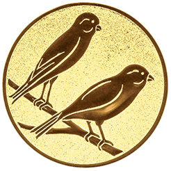 Emblem Vögel Kanarien (25mm Gold)