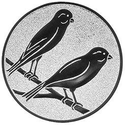 Emblem Vögel Kanarien (25mm Silber)