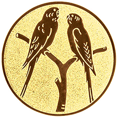 Emblem Vögel Wellensitich (50mm Gold)