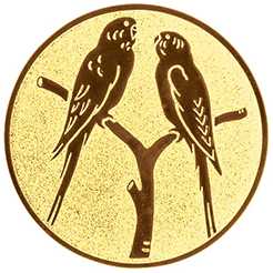 Emblem Vögel Wellensitich (25mm Gold)