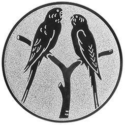 Emblem Vögel  Wellensitich (25mm Silber)