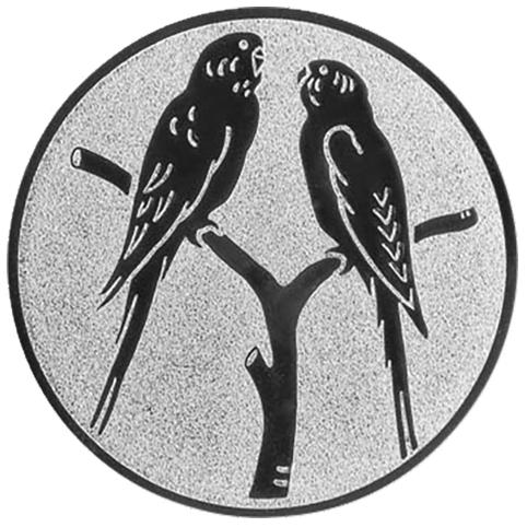 Emblem Vögel Wellensitisch (50mm Siber)