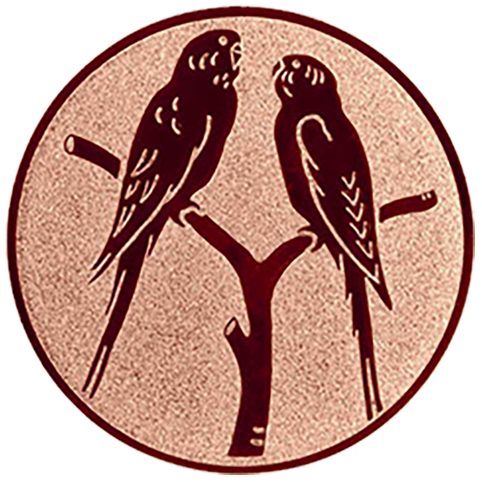 Emblem Vögel Wellensitich (50mm Bronze)