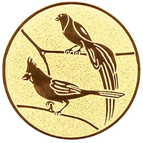 Emblem Vögel Exoten (50mm Gold)