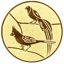 Emblem Vögel Exoten (25mm Gold)