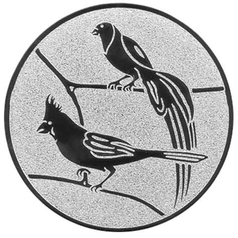 Emblem Vögel Exoten (50mm Silber)