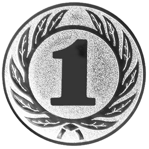 Emblem Zahl 1 (50mm Silber)