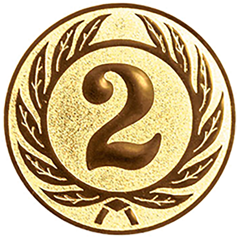 Emblem Zahl 2 (50mm Gold)