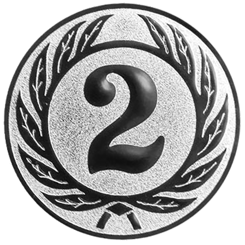 Emblem Zahl 2 (50mm Silber)