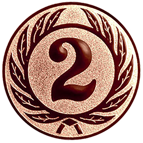Emblem Zahl 2 (50mm Bronze)