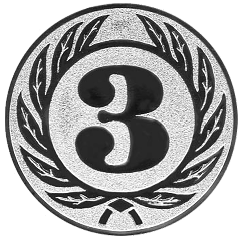 Emblem Zahl 3 (50mm Silber)