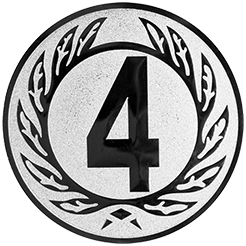 Emblem Zahl 4 (25mm Silber)