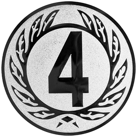 Emblem Zahl 4 (50mm Silber)