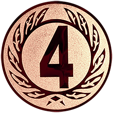 Emblem Zahl 4 (50mm Bronze)