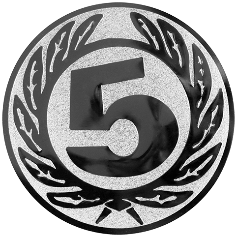 Emblem Zahl 5 (50mm Silber)