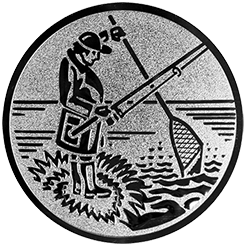 Emblem Angeln (25mm Silber)