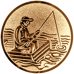 Emblem Angler im Boot (25mm Gold)