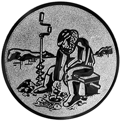 Emblem Angeln (25mm Silber)