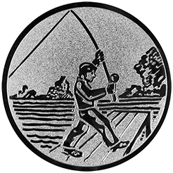 Emblem Angeln (25mm Silber)