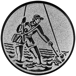 Emblem Angeln (25mm Silber)