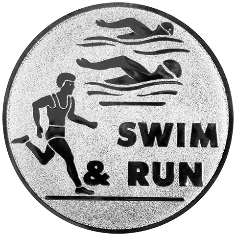 Emblem Duathlon (50mm Silber)