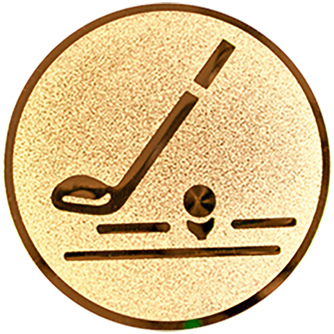 Emblem Minigolf 1 Schläger (50mm Gold)